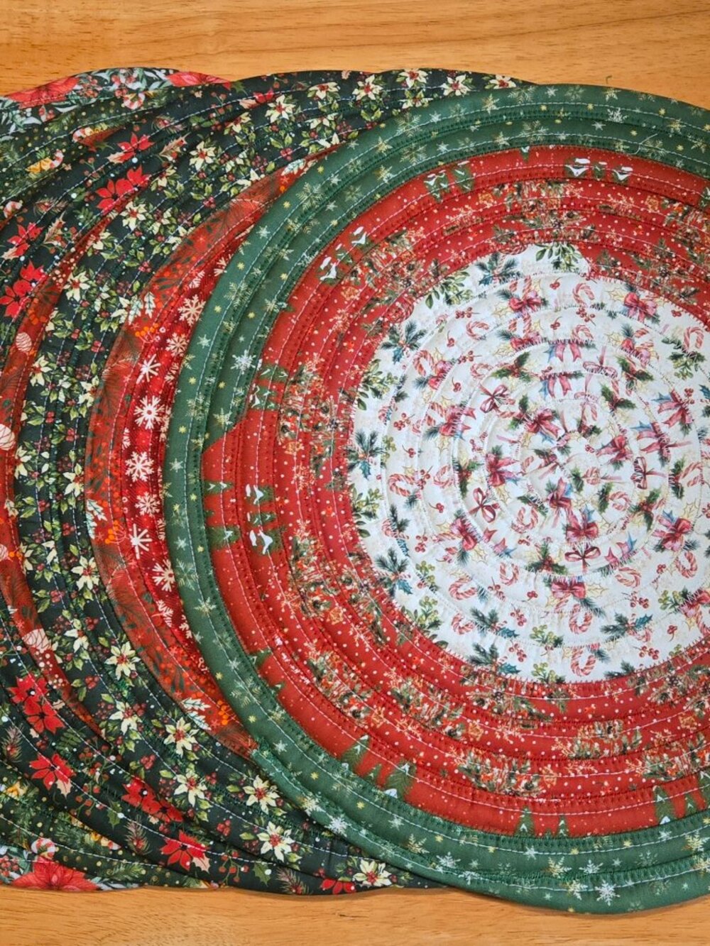 Handmade Quilted Christmas Placemats for Holiday Table Decoration